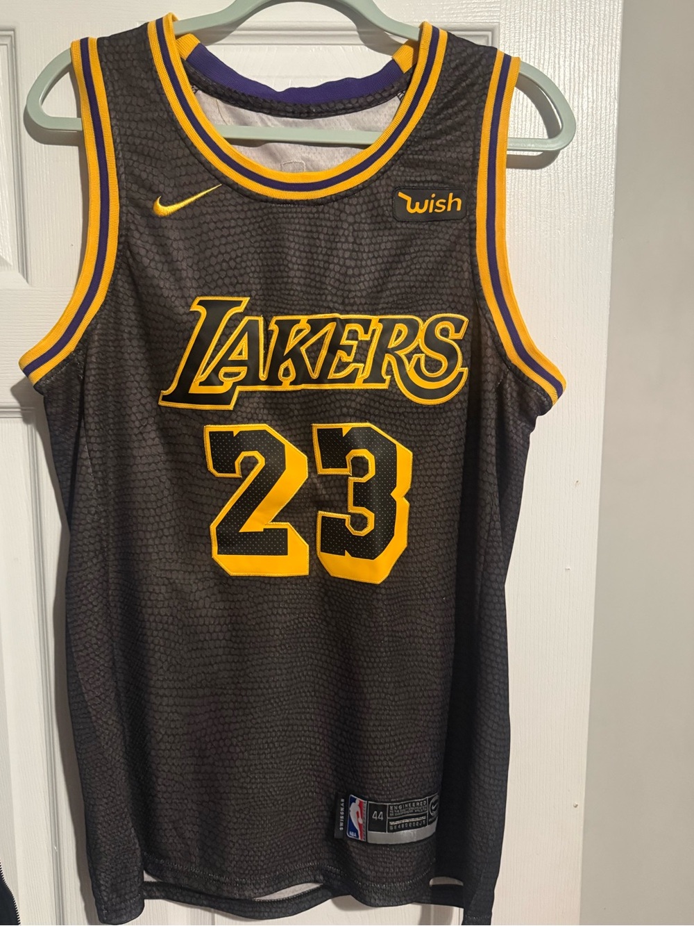 NBA Black & Gray Engineered Swingman Jersey Size 44